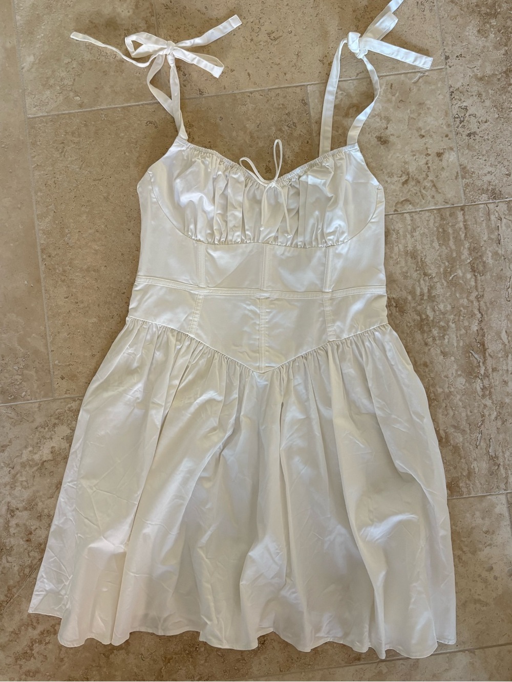 For Love & Lemons: White Tie-Shoulder Mini Dress
